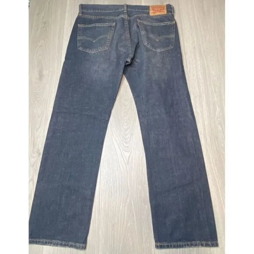 Vintage Levis Jeans Mens 34x30 505 Blue Dark Wash Black Bat Wing Tag 100% Cotton